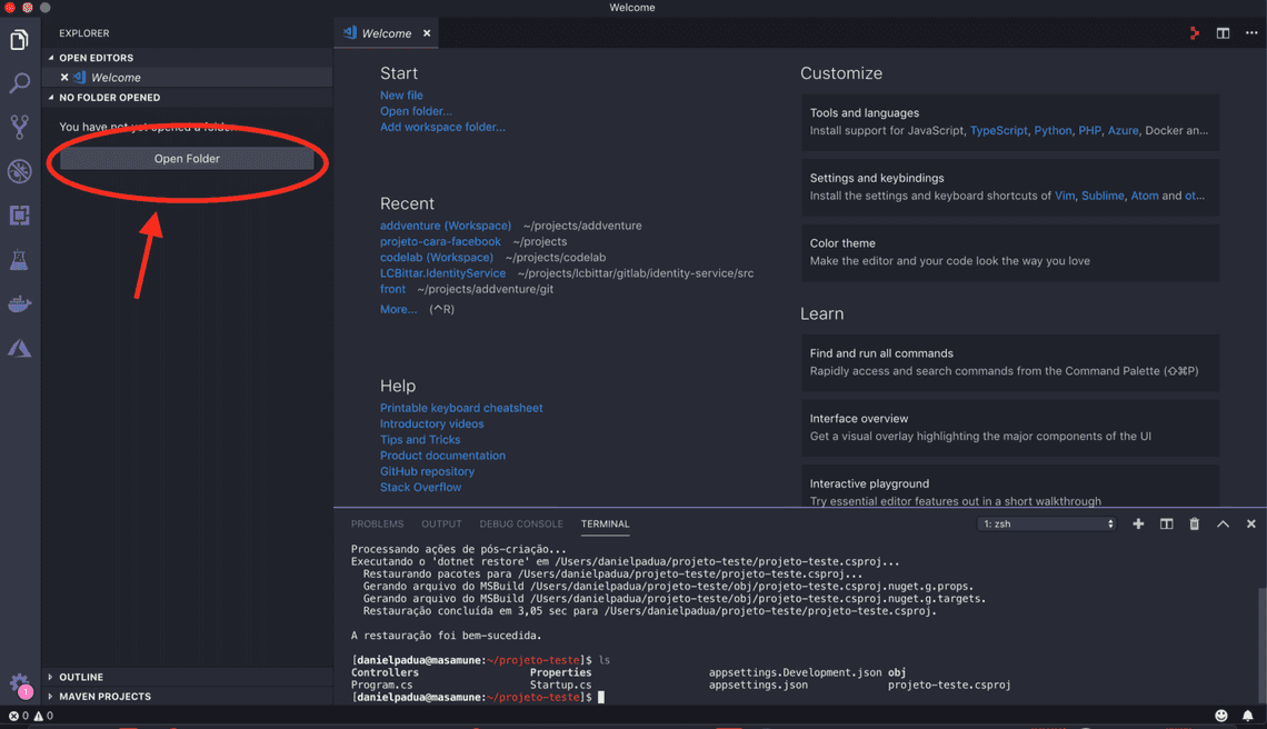 Open Folder Vscode