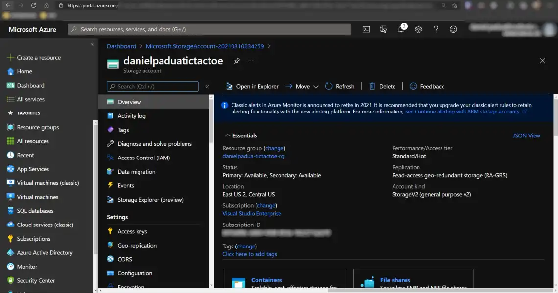 Storage's dashboard