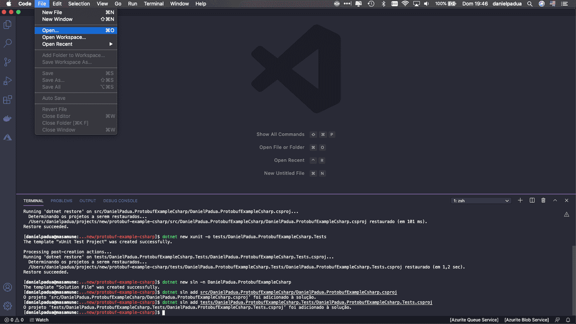 Select the root folder (the one you are at the terminal)